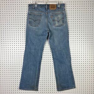 Levi's 517 Orange Tab 34x30 Vintage Blue Jeans Bootcut Western 90s READ USA Made